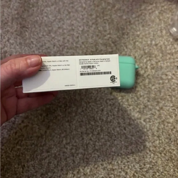 Apple Earbuds with Light Green Case - Picture 3 of 4